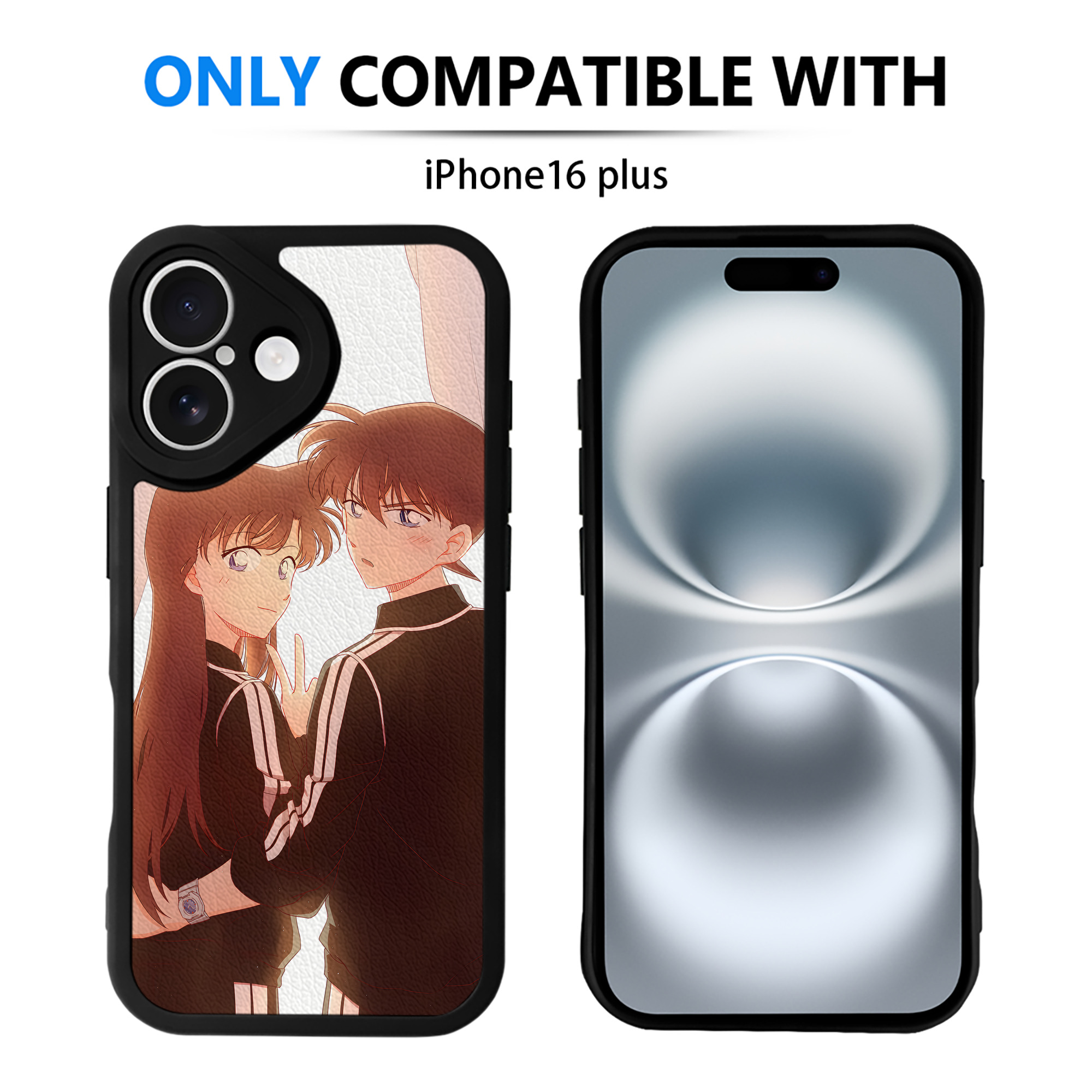 （画像用） 名探偵コナン Detective Conan 【iPhone 16シリーズ対応】シリコンスマホケース（レザー調） 材質：シリコン
